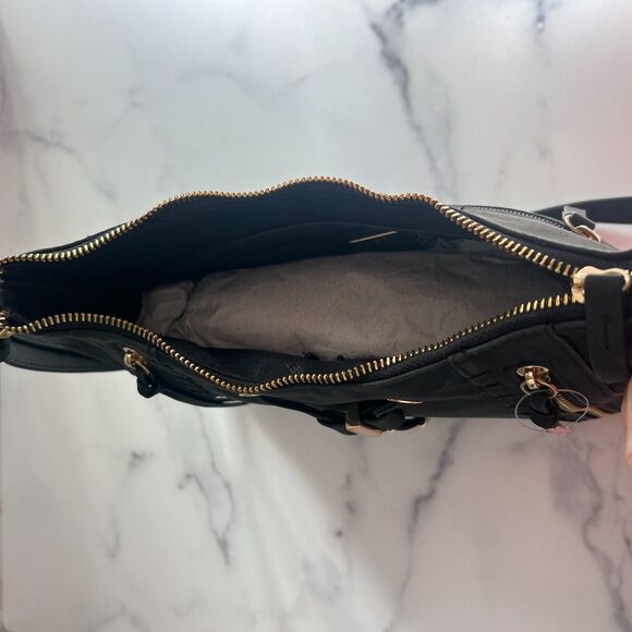 Rosetti Jane Crossbody Shoulder Bag Purse in Black & Gold Adjustable Strap NWOT - Picture 8 of 8